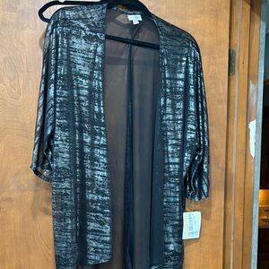LuLaRoe Black and Gray Sheer Jacket